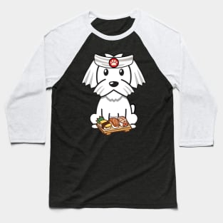 Funny white dog is a sushi chef Baseball T-Shirt